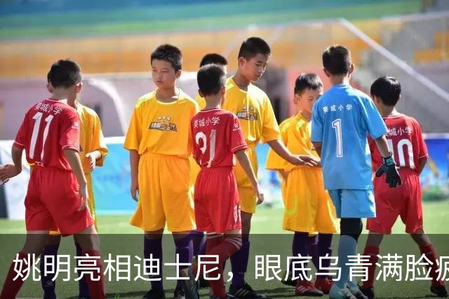姚明亮相迪士尼，眼底乌青满脸疲惫，一身伤病走路一瘸一拐太沧桑